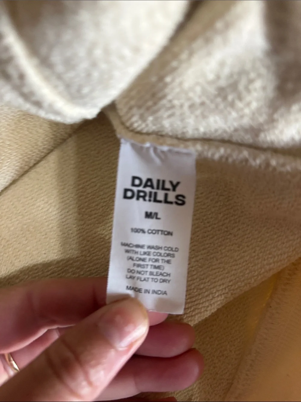 Daily Drills Men’s Cream Crewneck Pullover